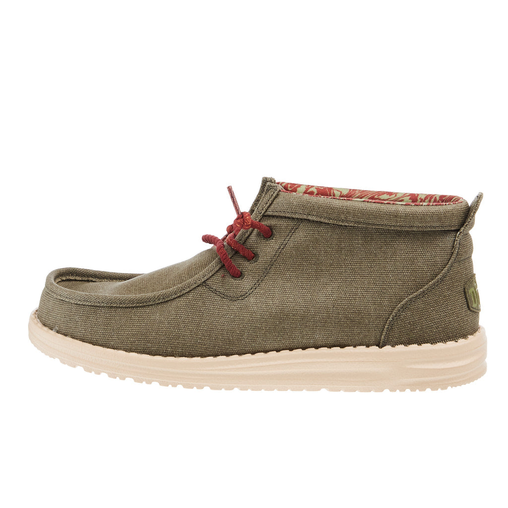 Hey Dude Mens Wally Olive Mid Casual Shoe