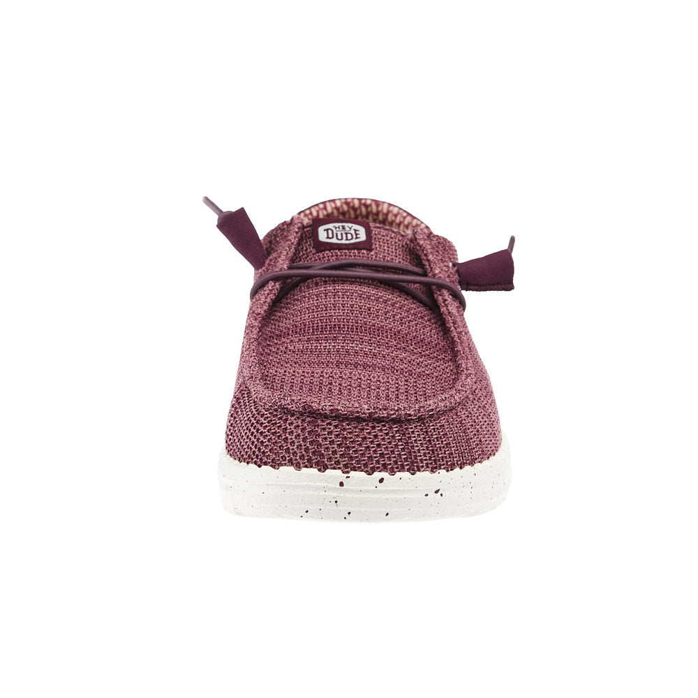 Hey Dude Women`s Burgundy Wendy Stretch Sox Casual
