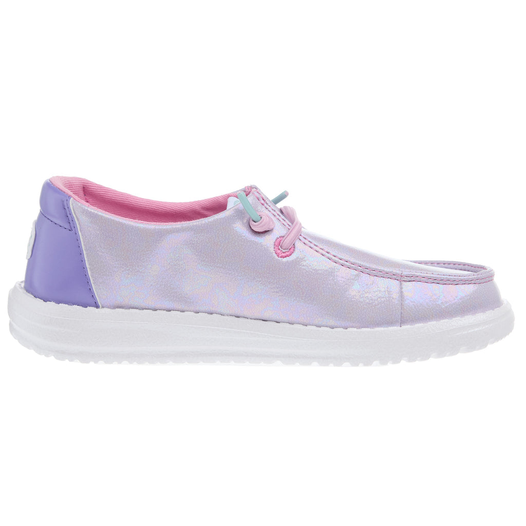 Hey Dude Youth Wendy Iridescent Sparkle Purple Casual Shoe